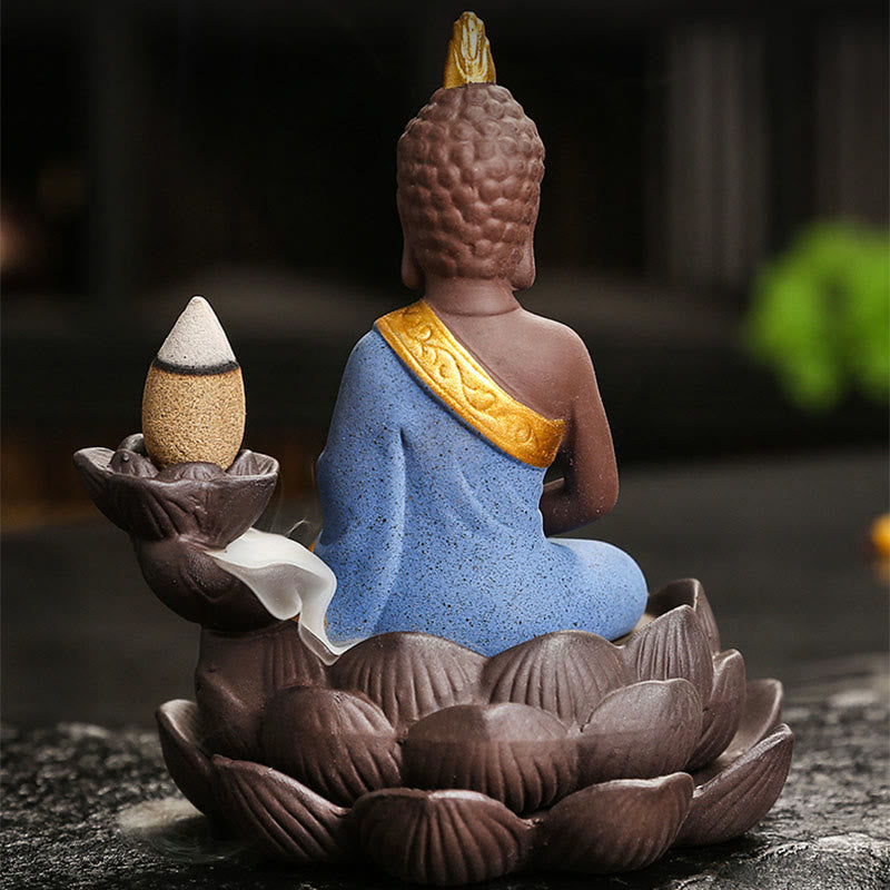 Buddha Serenity Ceramic Incense Burner Zen Home Decor – in decorative gift box, meaningful housewarming present