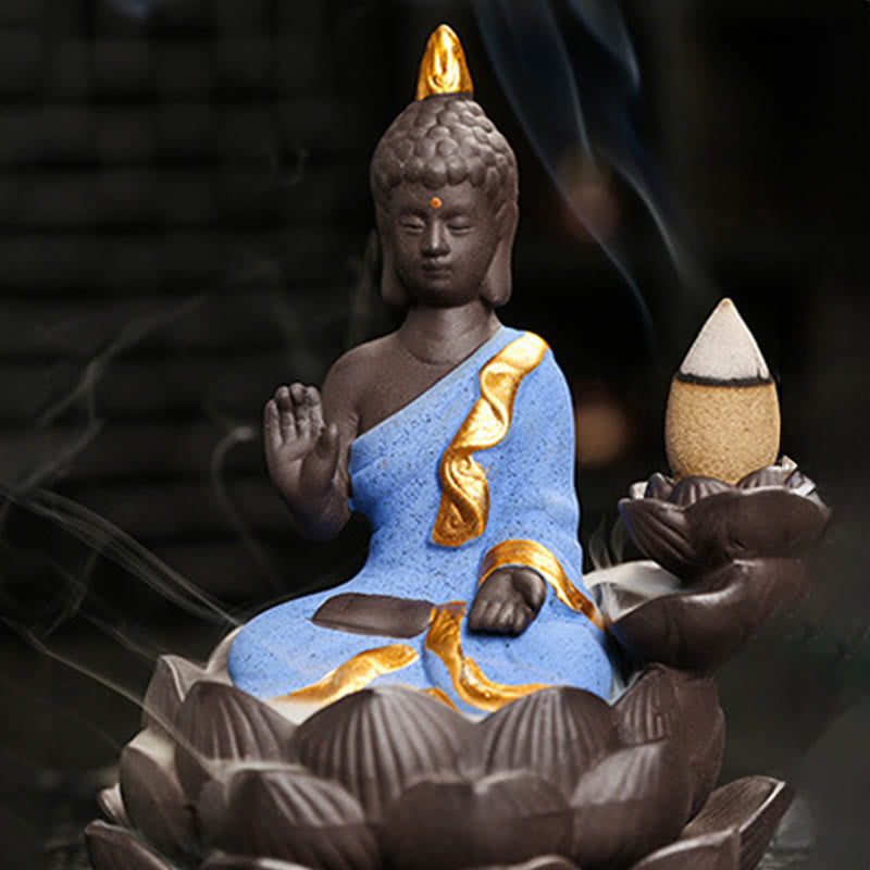 Buddha Serenity Ceramic Incense Burner Zen Home Decor – bedroom vanity display, peaceful sleep ritual decor