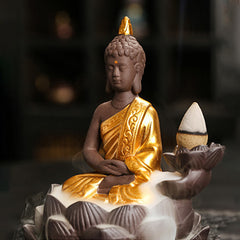 Buddha Serenity Ceramic Incense Burner Zen Home Decor – side profile ceramic texture, spiritual home decoration
