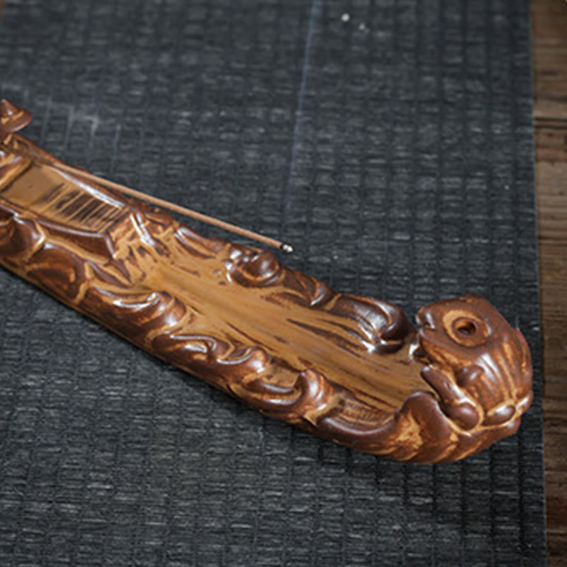 Boat Cicada Ceramic Incense Burner