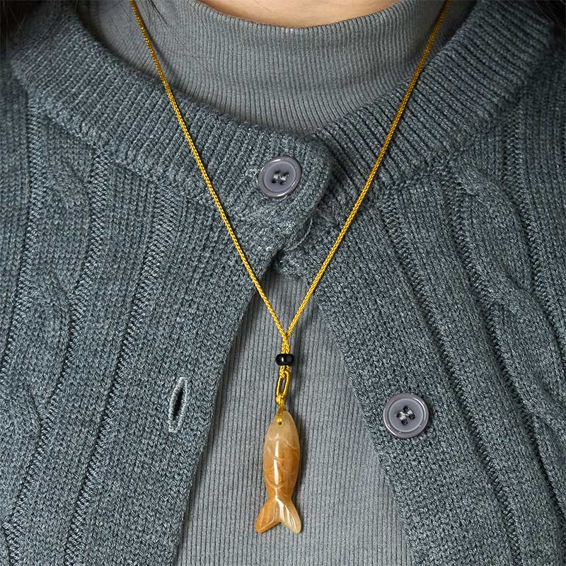 Koi Fish Crystal Necklace Pendant – crystal healing properties overview card, gemstone benefits guide
