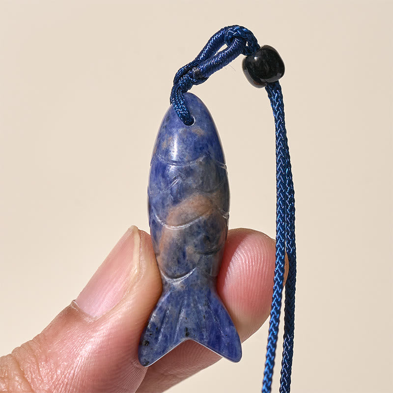 Koi Fish Crystal Necklace Pendant – green agate koi pendant macro showing carved scale pattern, Indian agate