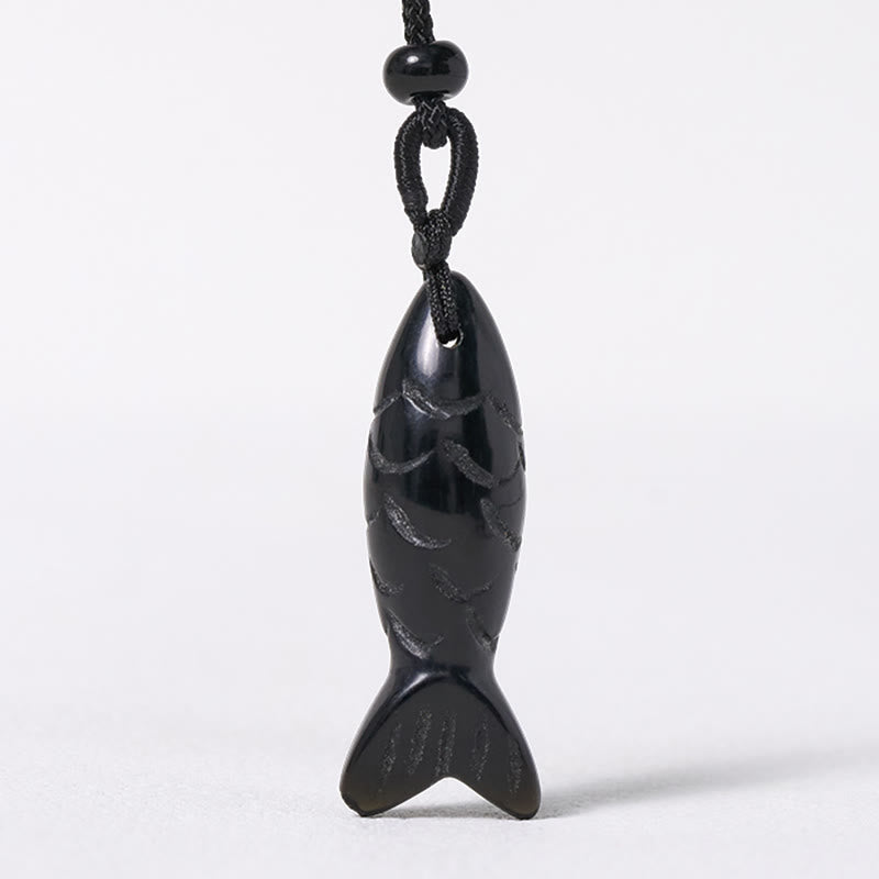 Koi Fish Crystal Necklace Pendant – green agate pendant three-quarter showing natural inclusions, gemstone