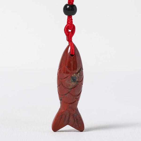 Koi Fish Crystal Necklace Pendant – green aventurine pendant three-quarter on white, carved fish gemstone