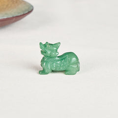 Choose Wisely Green Aventurine Pixiu – carved statue white background, aventurine crystal