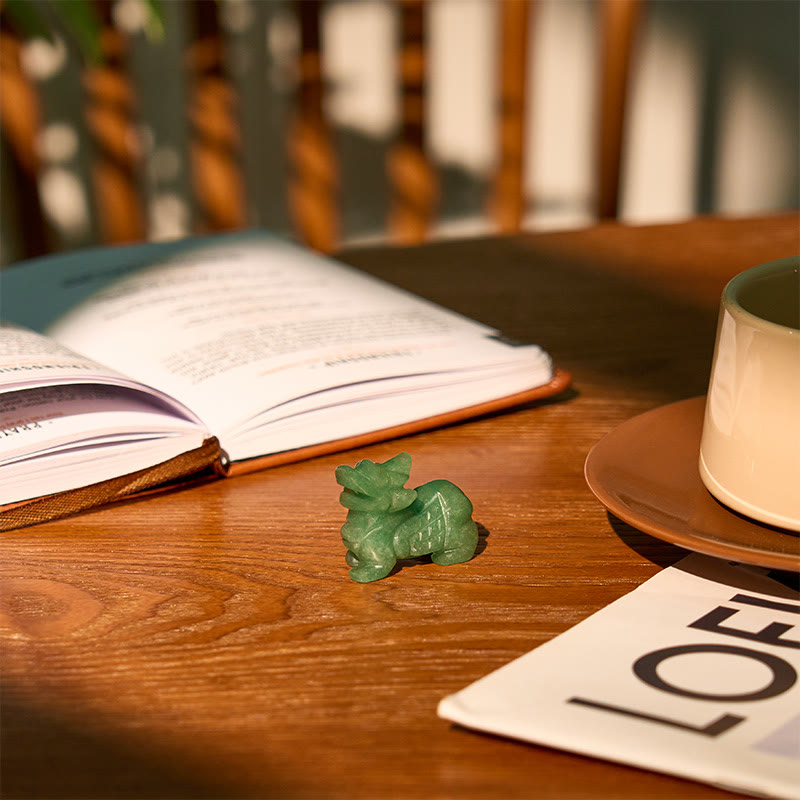 Choose Wisely Green Aventurine Pixiu – desk book coffee cup, lifestyle home decor