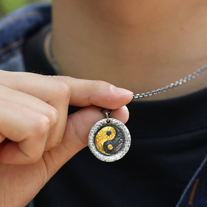 999 Silver Gold Yin Yang Pendant Necklace Zweitbild