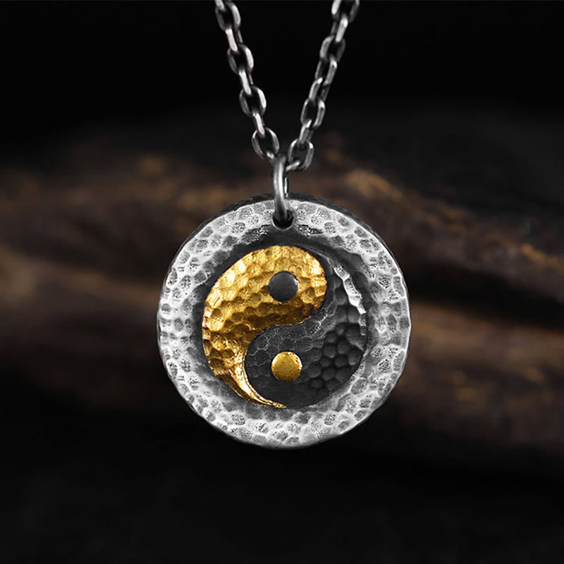 999 Silver Gold Yin Yang Pendant Necklace Secondary image