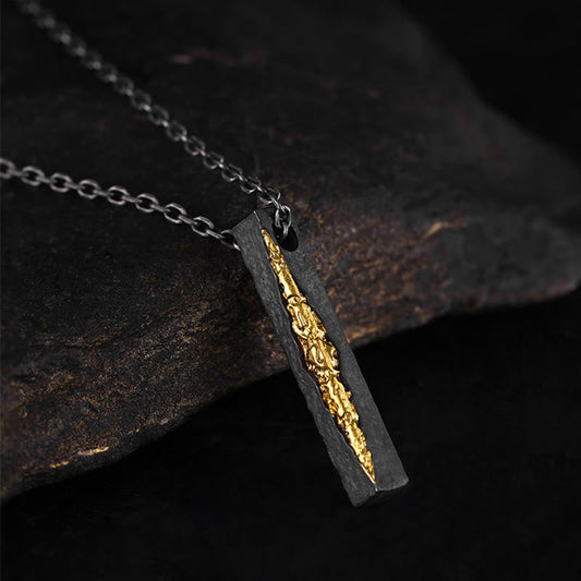 999 Sterling Silver & Gold Om Mani Padme Hum Necklace | Wisdom