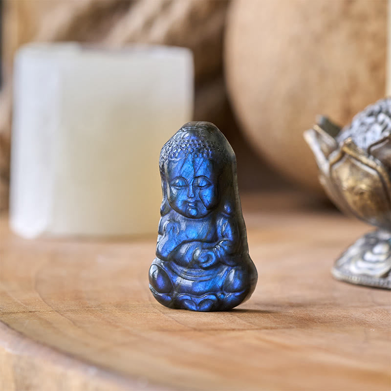 Natural Labradorite Buddha Figurine Mini Crystal Healing Statue – mini labradorite buddha figurine, crystal healing statue