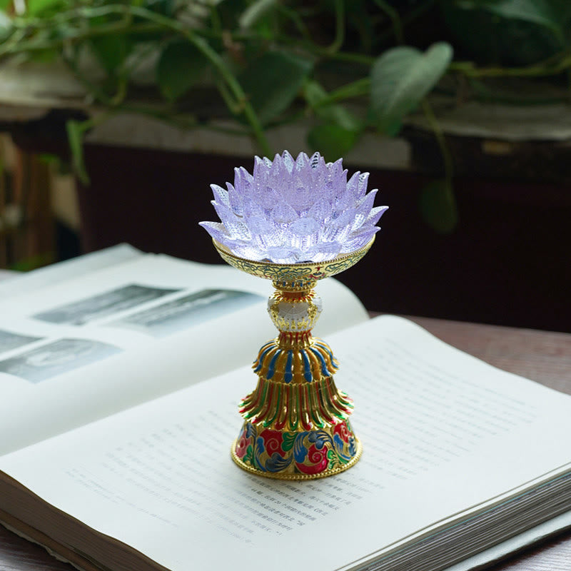 Decoración de cristal de loto Liuli de los ocho auspicios | Iluminación
