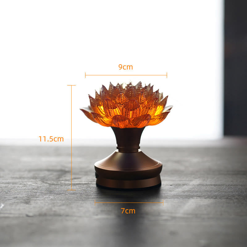 Lotus Liuli Lamp – filigree petal patterns on bronze pedestal, lotus glass lamp