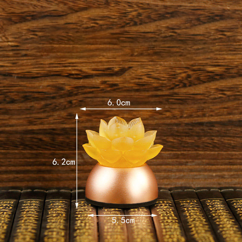 Lotus liuli glass decoration on bamboo scroll with size annotations, copper base