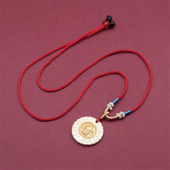 Tibet Yellow Jambhala God of Wealth Alloy Protection Necklace – alloy chain with ornate link design, wealth jewelry
