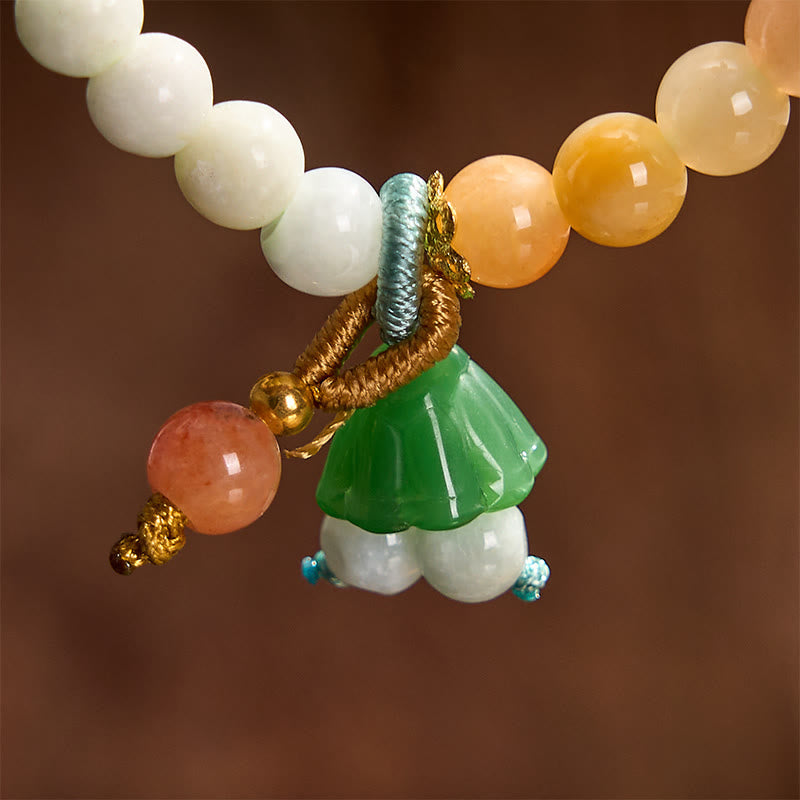 Jade Quartzite Peace Buckle Lotus Bracelet | Luck & Abundance