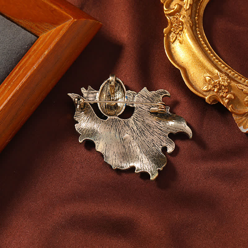 Cloisonne Enamel Blue Koi Fish Brooch – back view showing pin mechanism and antiqued metal texture