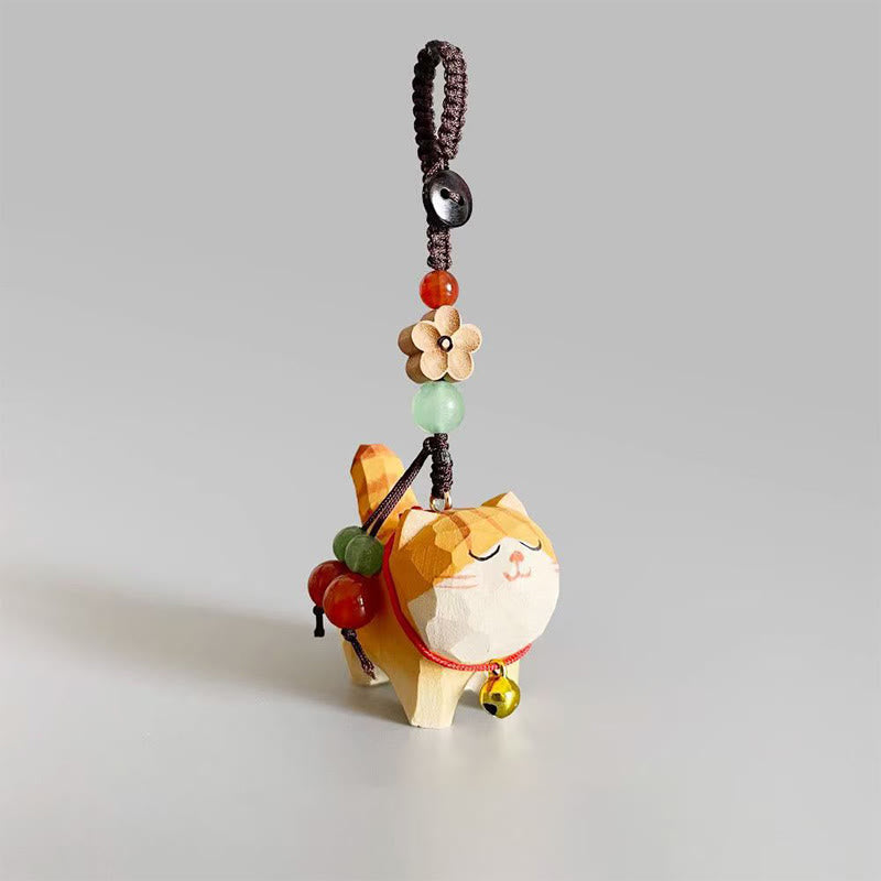 Orange Tabby Cat Peace Buckle Keychain Secondary image