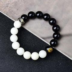 Black OAkashicStoneidian Bodhi Seed Yin Yang Nine-Character Mantra Mountain Ghosts Spend Money Strength Bracelet