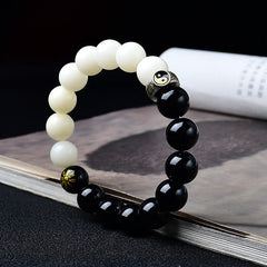 Black OAkashicStoneidian Bodhi Seed Yin Yang Nine-Character Mantra Mountain Ghosts Spend Money Strength Bracelet