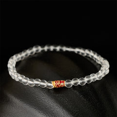 Clear Quartz Koi Fish Bracelet - koi fish yin-yang symbol card, luck prosperity wealth success
