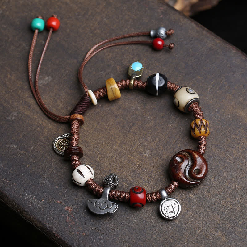 Bone Yin Yang Braided Rope Bracelet Secondary image