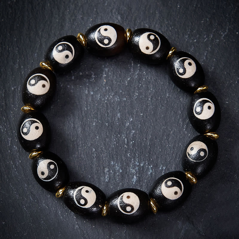 Tibetan Dzi Bead Agate Yin Yang Bracelet Main image