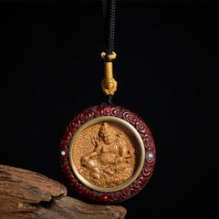 Sandalwood Jambhala Tara Necklace – sandalwood Jambhala protection necklace on, sandalwood necklace, Jambhala pendant, Tara