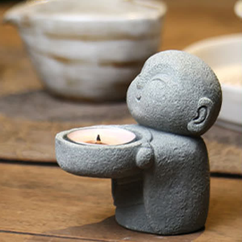 Buddha Serenity Candle Holder Statue – Buddha in dhyana mudra with candle between, candle holder, resin statue, home decor