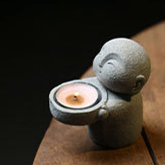 Buddha Serenity Candle Holder Statue – serenity candle holder in meditation room, candle holder, resin statue, home decor