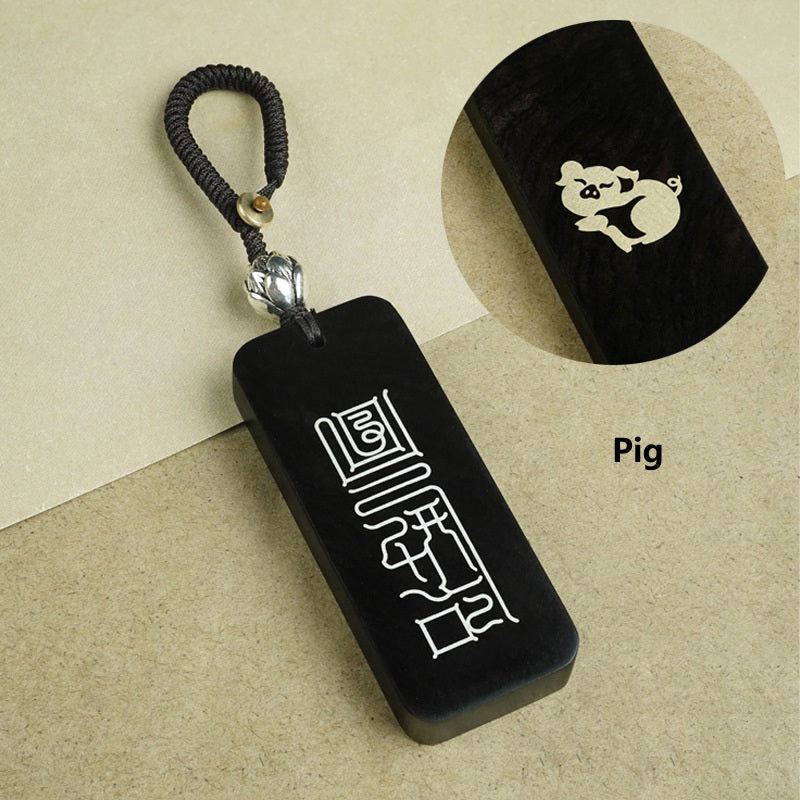 Ebony Big Dipper zodiac keychain Snake variant product shot on pure white background