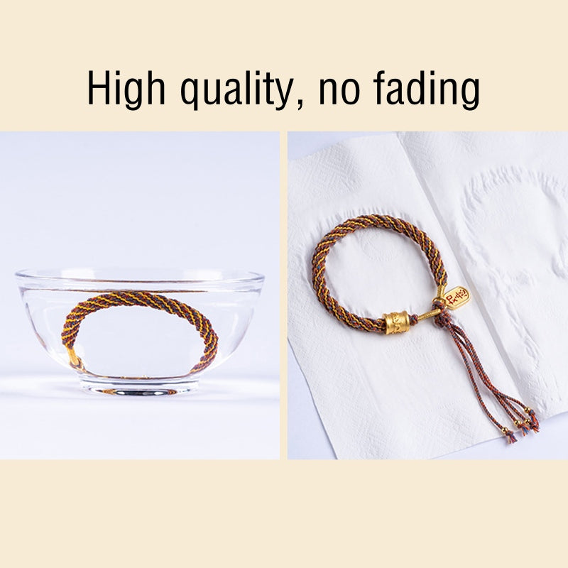 Multicolored Tibetan Om Mani Padme Hum Ruyi Braided Bracelet – Adjustable gold closure, braided bracelet
