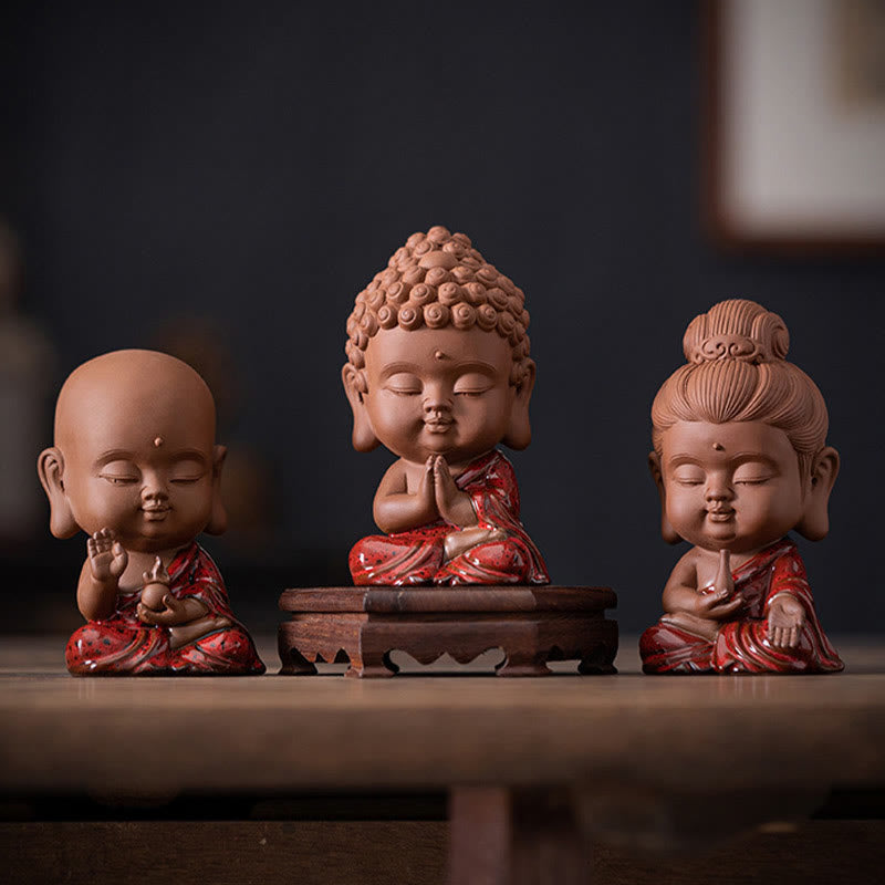 Gautama Kwan Yin Ceramic Set – ivory white glaze with slight blue tint, celadon influence finish