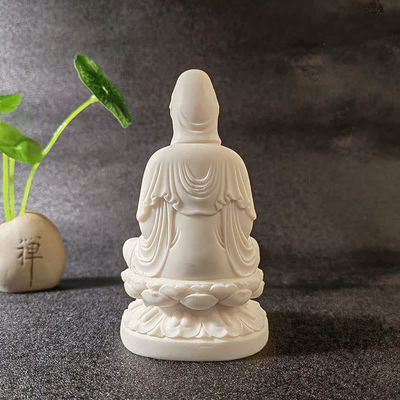 Mini Ivory Fruit Buddha Lotus Serenity Desk Decoration – Compact serenity Buddha figurine for shelf, mindful desk decoration