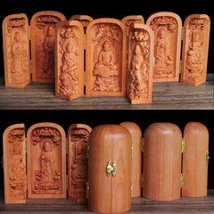 Kwan Yin Buddha Figure – compassion pose, cherry wood carving