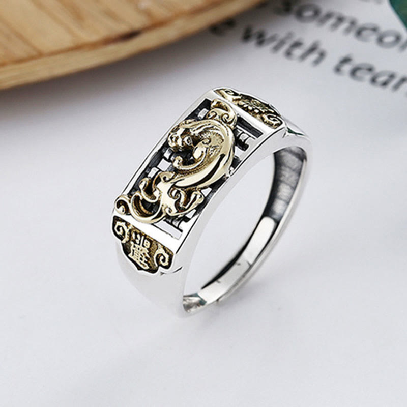 925 Sterling Silver PiXiu Adjustable Ring, image 7, spiritual ring