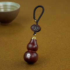 Red Sandalwood Gourd Keychain Pendant for Birth Year Zodiac Protection