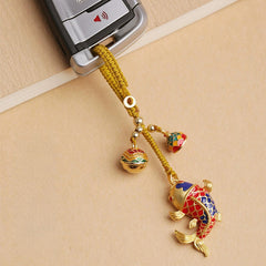 Golden Koi Fish Keychain – Keychain, angled view, lucky charm