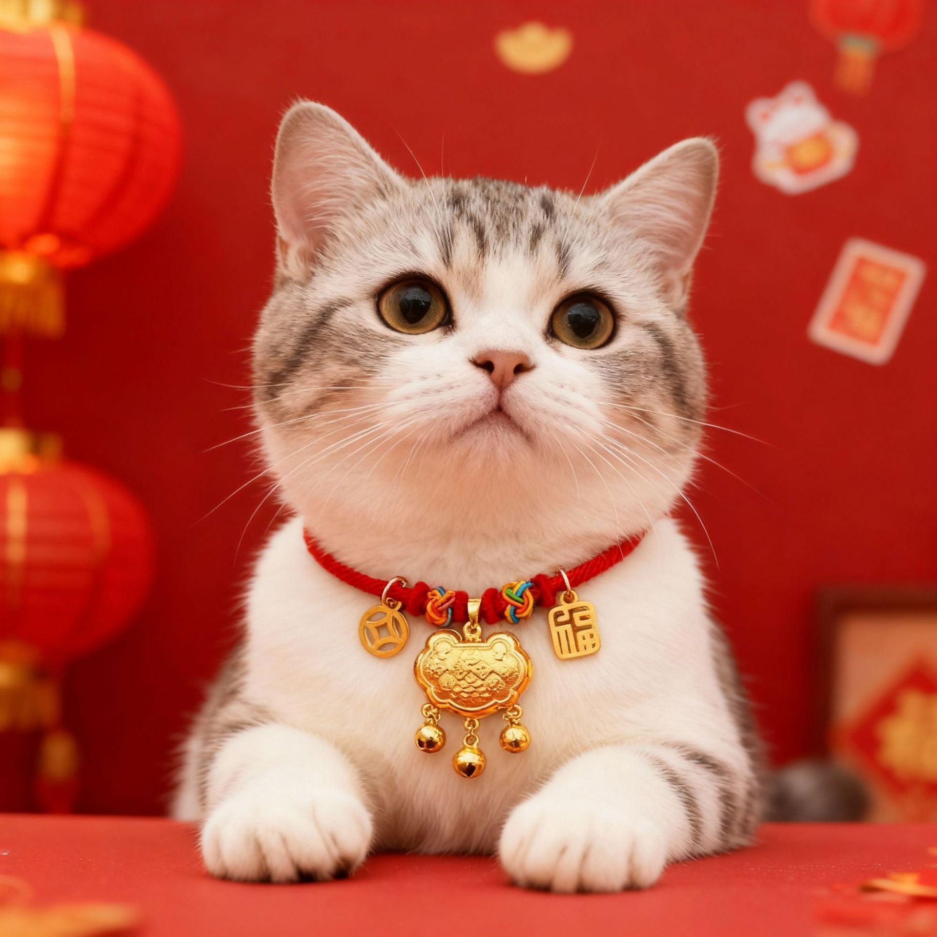 New Year Lucky Lock Bell Collar – Health (With Bell) / S 18-35cm, image 1, amulet necklace