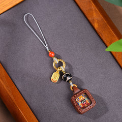 Porte-clés et breloques pour téléphone Zakiram, amulette totem de style Thangka tibétain