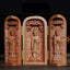 Cherry Wood Kwan Yin – close-up serene face, Buddha altar piece