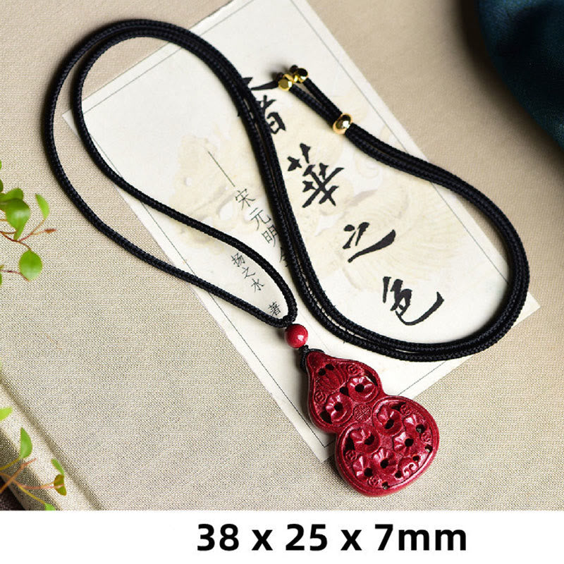 Laughing Buddha Yin Yang Chinese Zodiac Gourd Natural Cinnabar Blessing Necklace Pendant, image 27, amulet necklace