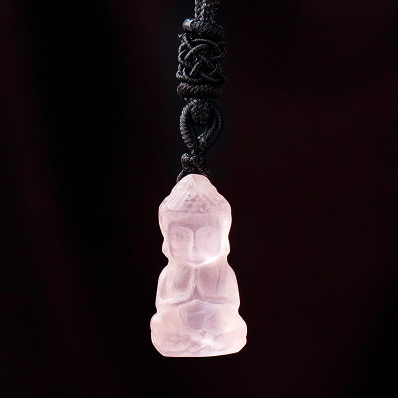 Crystal Buddha Necklace Amethyst Citrine Healing Pendant Spiritual Decoration – citrine leather cord, unisex earthy style