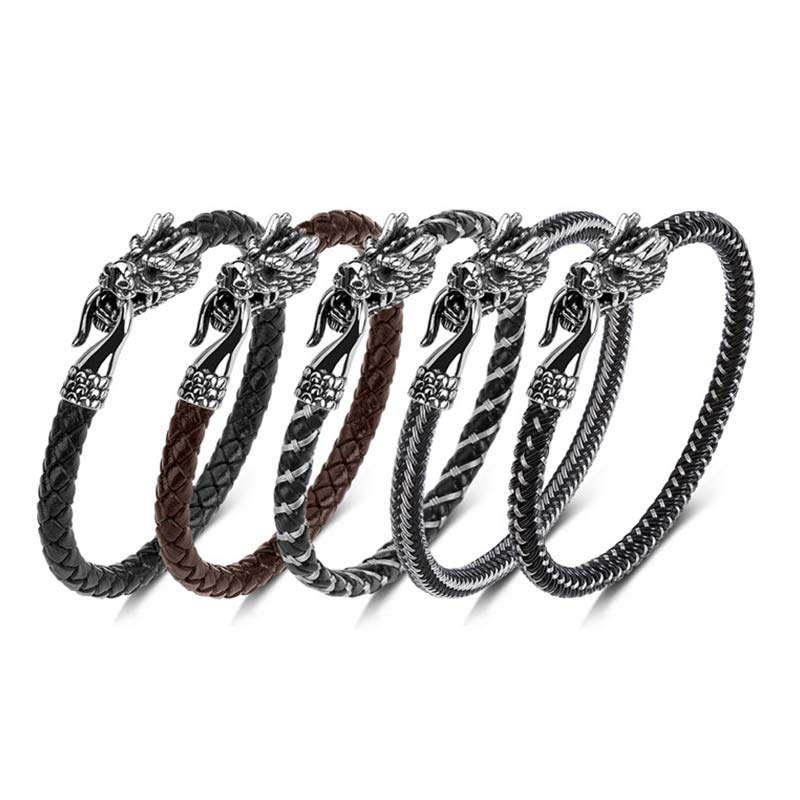 Dragon Protection Bracelet - Five band material variants in fanned layout, Choice
