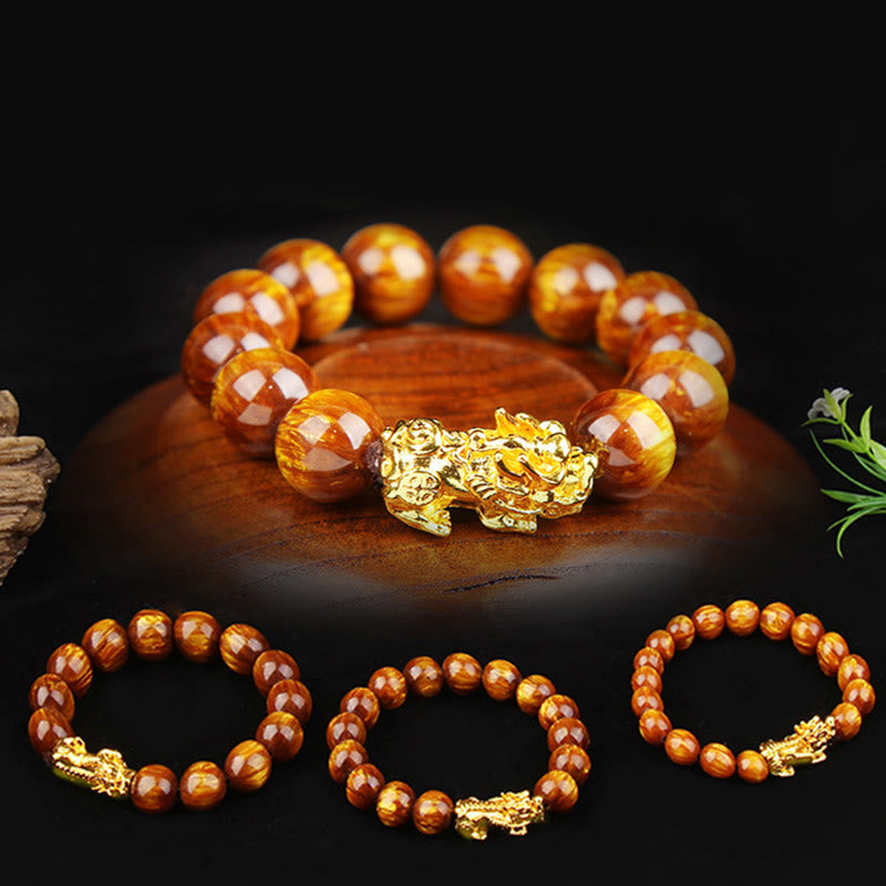 Golden Tiger Eye Bracelet – Multiple sizes displayed on black, family bracelet set