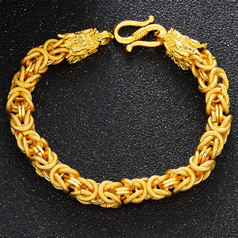 Dragon Protection Bracelet - Open clasp flat lay showing full chain circumference, Protection