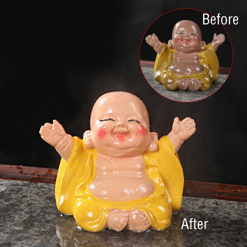 Color Changing Laughing Buddha Tea Pet – Warm water color shift effect, interactive tea ceremony decor