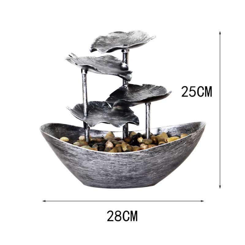Fuente de cascada LED de hoja de loto | Decoración relajante Feng Shui