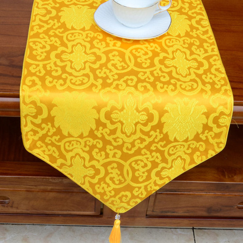 Tibetan Dragon Vajra Jacquard Altar Table Runner | Luck