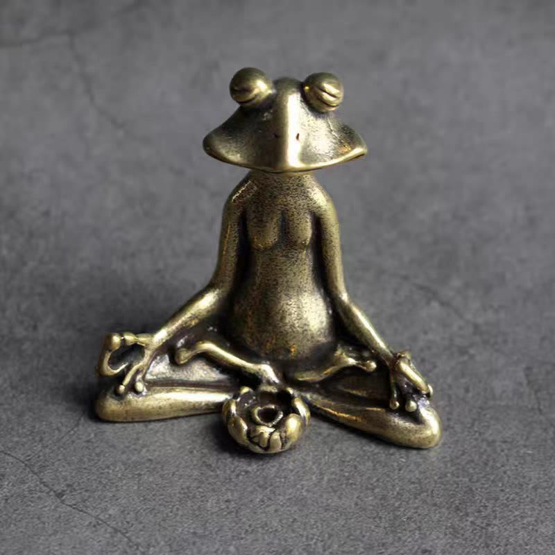 Mini Frog Turtle Koi Copper Decor – copper crab figurine with raised claws, mini animal home ornament, luck