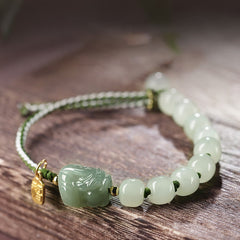 Natural Hetian Jade PiXiu Fu Character Bracelet, image 2, healing bracelet